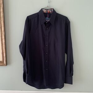 Robert Graham Navy Button Down Shirt mens medium